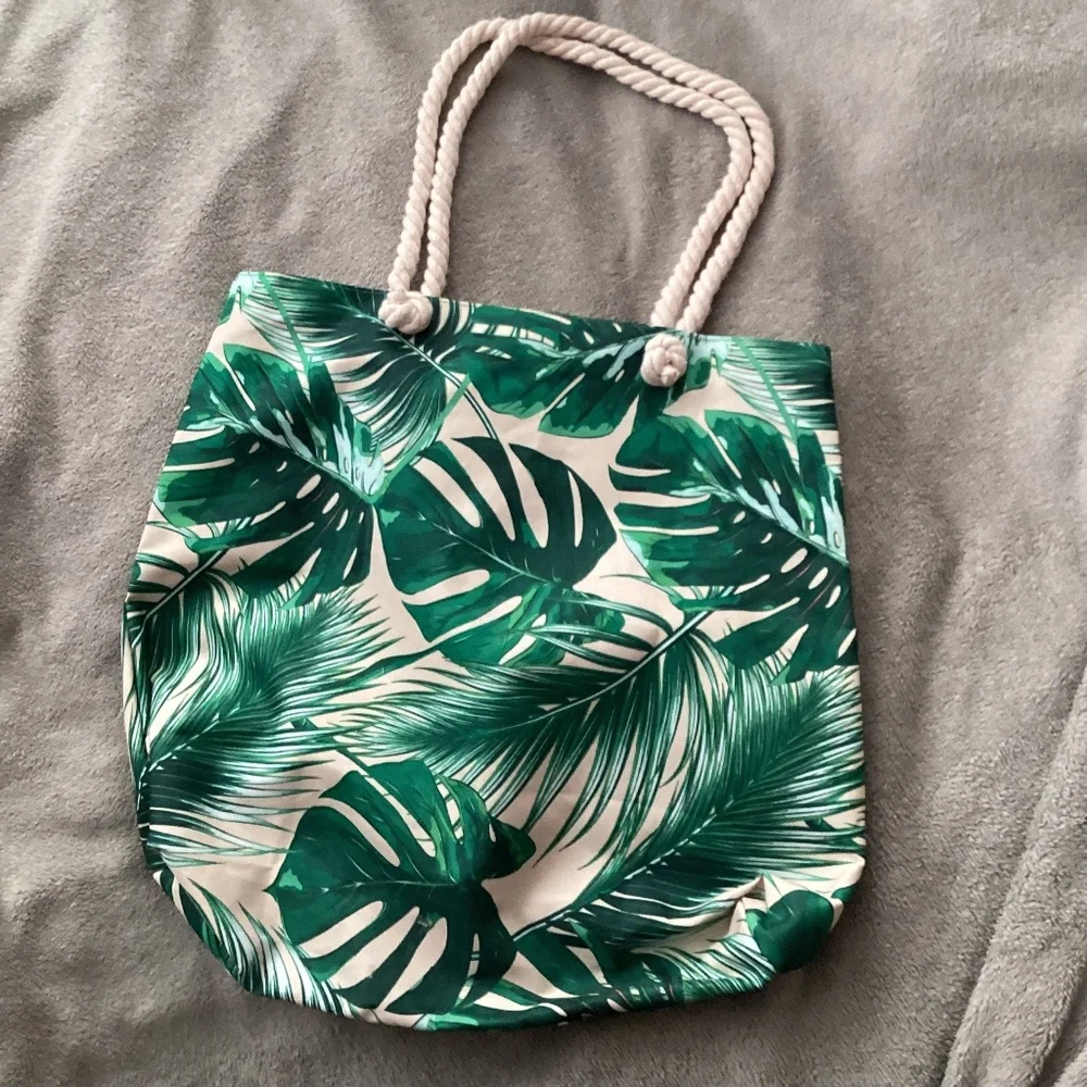 On Island Time Tropical Tote Bag Canvas Beach Travel